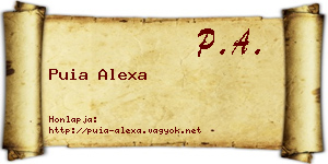 Puia Alexa névjegykártya